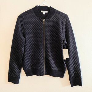 NWT Abound Quilted Navy Blue Bomber Zip-up Jacket Size Small